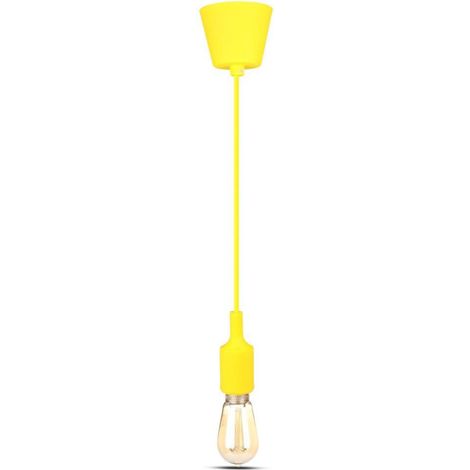 Portalámparas colgante V-TAC E27 (máx. 60 W) en silicona amarilla