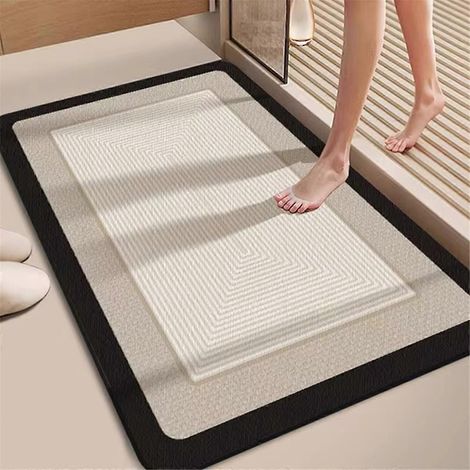 Tapis de bain antidérapant 40x60cm, tapis de toilette, tapis de salle de bain doux (1/5)