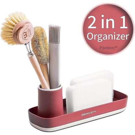 Organisateur de cuisine et de salle de bain - Système de rangement 2 en 1 - Permet de ranger les ustensiles de cuisine ou d'utiliser des accessoires de rangement (1/5)