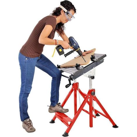 Cavalletto banco piano lavoro pieghevole richiudibile con morse Holzmann wst20