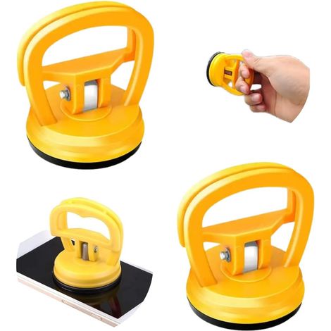 Ventouse pour retirer l'écran LCD, les petites bosses de voiture, soulever du granit, etc. - 2 pièces, jaune (1/5)