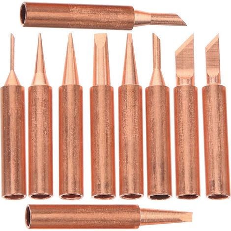 Lot de 10 embouts de soudage en cuivre de rechange, assortiment d'embouts de soudage (1/4)