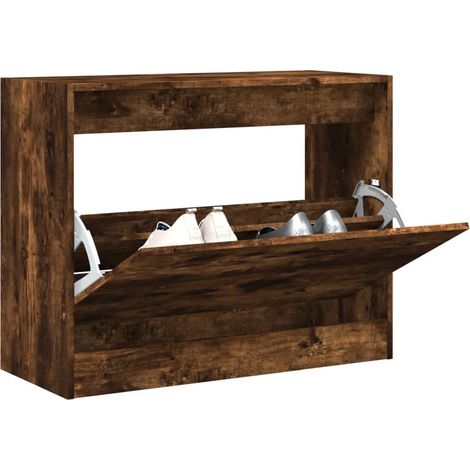 Schuhschrank Räuchereiche 80x34x63 cm Holzwerkstoff