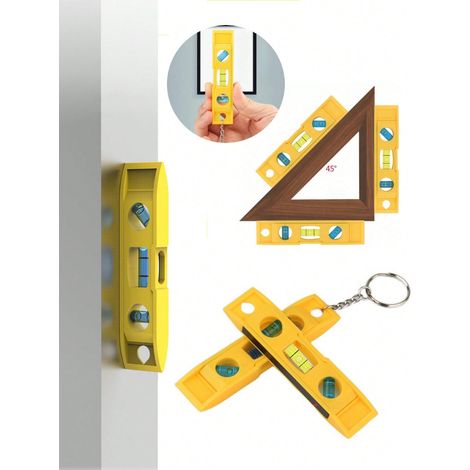 Niveau magnétique portable de 3,7 pouces, mini niveau avec 3 bulles, règle d'équilibre verticale et horizontale, inclinomètre, coque en ABS, outil de mesure haute précision pour la maison, jaune, 9 (1/4)
