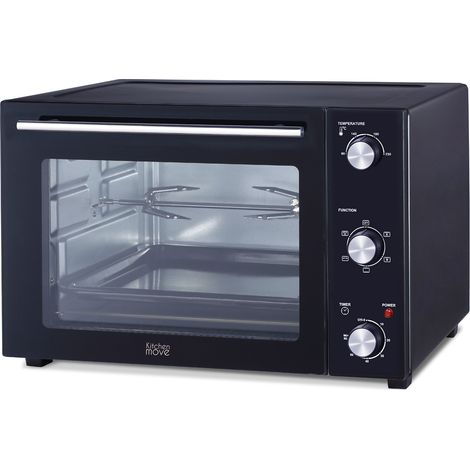 Kitchen Move – Mini four grill multifonction 58L 2000W chaleur tournante – 5 programmes de cuisson – Minuteur 60 min – Double vitrage haute résistance