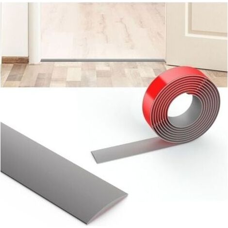 Barre de Seuil Autoadhésive,2M x 4CM Plinthe Souple Autoadhésive, Lino Sol Rouleau,Barres de Transition de Seuil,Bande décorative en PVC pour Couvrir Les Espaces Entre Les Sols en Bois,Gris INHHUB (1/4)