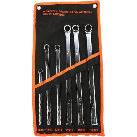 Lot de 6 clés mixtes d'aviation métriques 8 mm 19 mm extra longues pour outils Constructio (1/5)