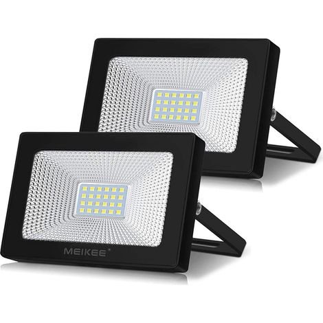 Projecteur LED extérieur – 20 W – 1700 lm – 6500 K – Angle de faisceau 120° – Étanchéité IP66 – Idéal pour jardin, cour, garage, terrasse – Lot de 2 (1/5)