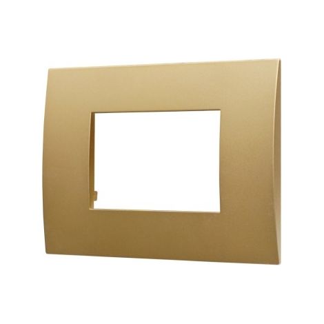 Plaque plastique ETTROIT série Venus 3P couleur or compatible avec Vimar Arke VA83311
