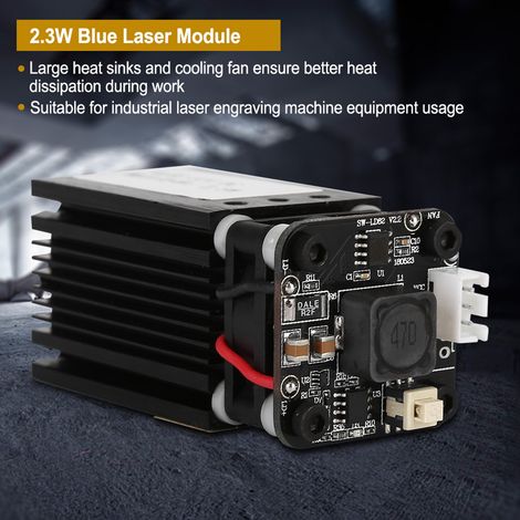 Module Laser Bleu 445nm 2.3W 100-240V avec Dissipateur pour Graveuse DIY, Graveur CNC, Découpeuse, Kit de Gravure (1/5)