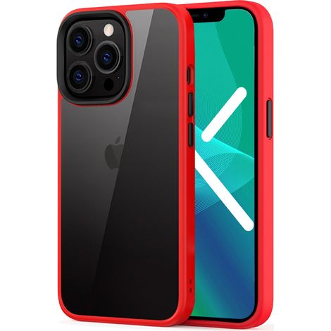 Funda para iPhone 13 Pro, funda híbrida Erbord, roja. (1/5)