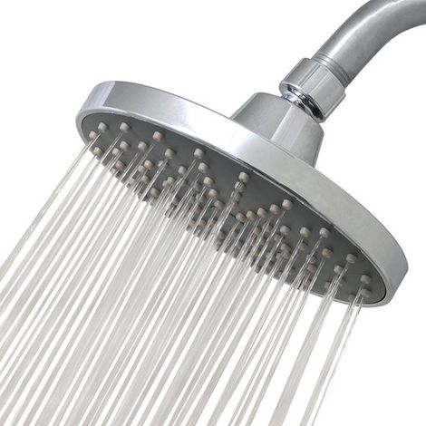 Cabezal de ducha fijo de alta presión tipo lluvia - Cabezal de ducha ajustable de 15 cm - Cabezal de ducha redondo grande tipo cascada (1/4)
