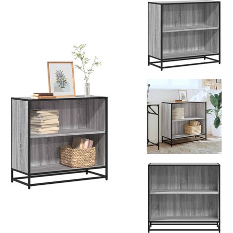Bibliothèque sonoma gris 80,5x35x76 cm bois d'ingénierie - Armoire À Livres - Armoires À Livres - Bibliothèque - Armoire De Rangement (1/5)