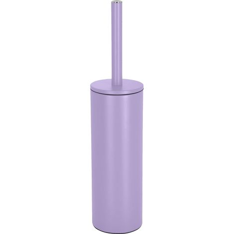 Brosse WC avec Support - 1 Ensemble - Acier Inoxydable et Plastique - Tête Interchangeable et Couvercle Hygiénique - Pour Salle de Bain et Toilettes - Lavande Mat 40 x 9,5 x 9,5 cm (1/5)