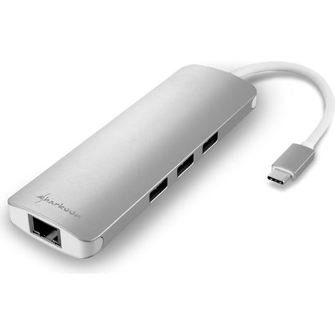 Sharkoon Adattatore Combo USB 3.0 Tipo C argento grigio