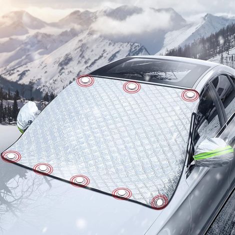 Couverture Pare-Brise Voiture, Magnétique Couverture Repliable, Protege Voiture Pare Brise, Universelle pour Bache Voiture Anti Givre et Neige, UV, Soleil, Poussière - 170x 143cm (1/5)