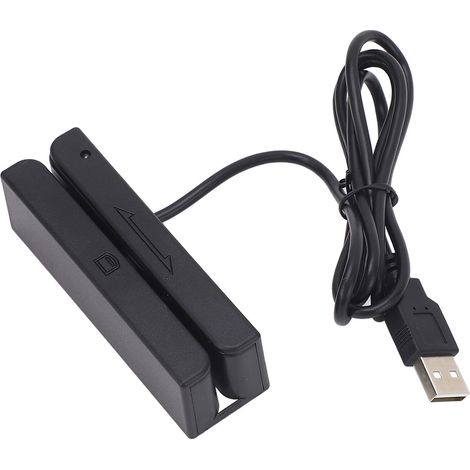 Lecteur de carte magnétique 3 pistes bidirectionnel manuel USB pour POS, contrôle d'accès, vérification d'identité (1/5)