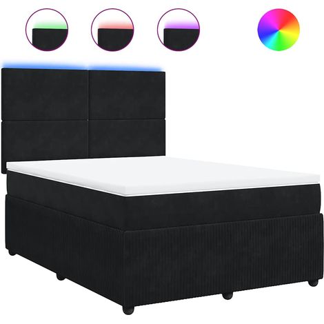 Maison Exclusive - Boxspringbett mit Matratze Schwarz 160x200 cm