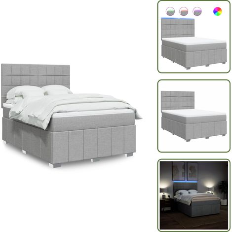Boxspringbett mit Matratze Hellgrau 140x200 cm Stoff - Boxspringbett - Boxspringbetten - Bett - Bettgestell (1/5)