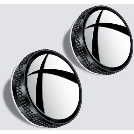 Set di 2 specchietti retrovisori angolari per auto in vetro HD rotondi con specchi convessi incorniciati e ventosa, grande angolo regolabile per automobili (1/5)