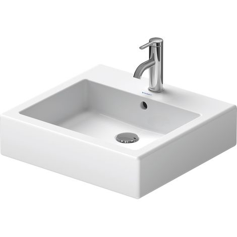 Duravit – Vasque à poser 50cm – Céramique sanitaire blanche – Trop-plein – 1 trou pour robinetterie – Dimensions 500x470x175mm