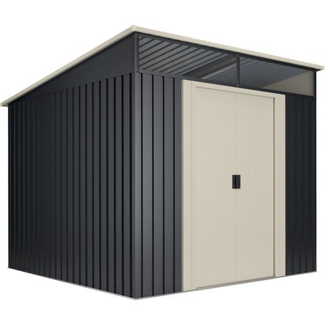 Wasabi Stark Gartenhaus 5,6 m2 - 10 Jahre Garantie - 236x238x203cm. Metall-Schuppen