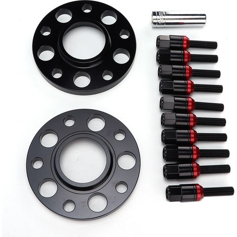 Kit d'entretoises de roue centrées avec boulons 0,6 pouce pour BMW Série 1, 3, 5, 6, 7, 8, Z3, Z8, M3, M5 - Noir, jeu complet (1/5)