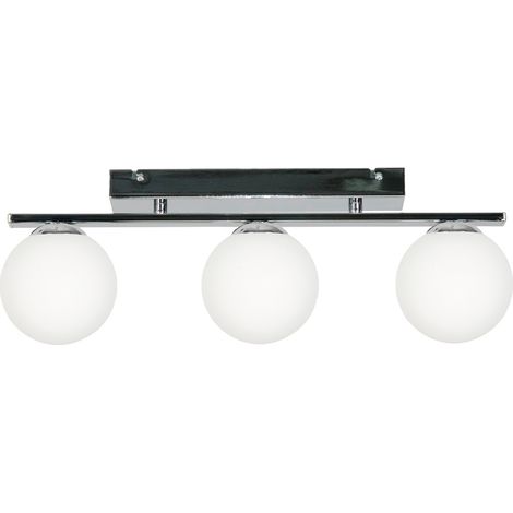 Lámpara de techo, cromada, pantalla de cristal, esférica, LED, E14, color bosque, 13-492 (1/2)