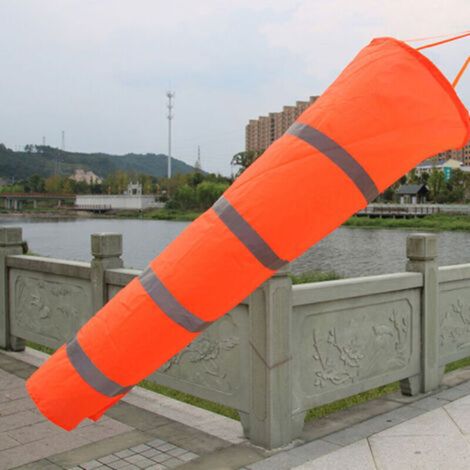 Manchon à vent nylon 40cm pour aéroport extérieur avec bande réfléchissante et renfort anti-déchirure