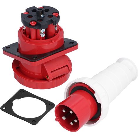 Prise de courant industrielle 5 broches, connecteur d'alimentation triphasé IP67 étanche 380415V 63A 3P + N + E (1/5)