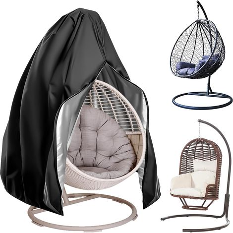 Housse Chaise Exterieur, Housse Oeuf Suspendu, Tissu Oxford 420D  Coupe-Vent, Waterproof, pour Patio Balançoire Fauteuil Suspendu (190x115cm) (1/5)