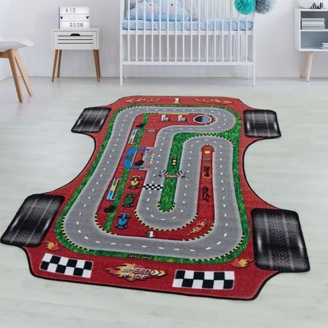 Tapis d'Enfant Chambre - Titan - Voiture Piste - Rouge - 120 x 160 cm - 100% Polypropylène - SIMPEX (1/4)