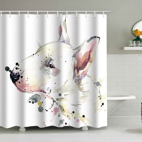 150 x 180 cm Duschvorhang mit lustigem Tiermuster, wasserdicht, inklusive 12 Haken, geeignet für Erwachsene und Kinder, Badezimmerdekorationsaccessoire.