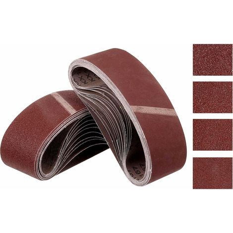 24 Pcs Bandes Abrasives 76mm x 533mm pour Ponceuse à Bande Ébavurage (1/5)