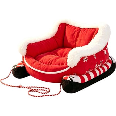 Cuccia a forma di slitta per cani Divano invernale antiscivolo per gattini (1/5)