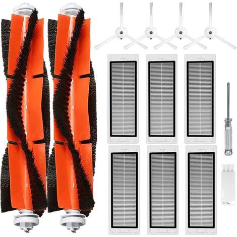 Zubehörset für Xiaomi Roborock S5 S50 S51 S55 S5 Max S6 S60 S65 Staubsauger, 2 Hauptbürsten, 6 HEPA-Filter, 4 Seitenbürsten