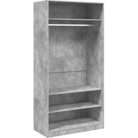 Maison Exclusive - Kleiderschrank Betongrau 100x50x200 cm Holzwer (1/5)
