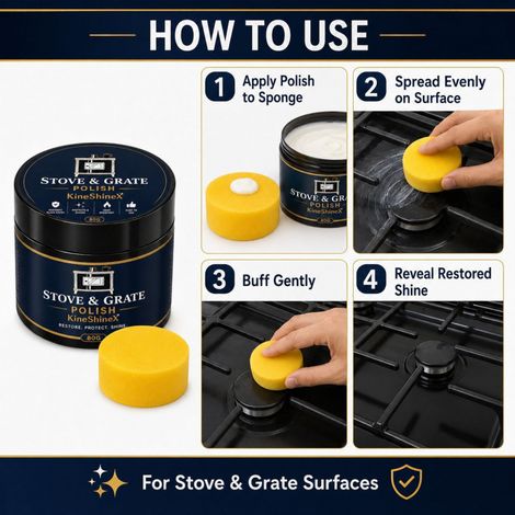 KineShineX Schwarze Ofenpolierpaste 80g für Kamingrills, Holzöfen und Gusseisenkessel (1/4)