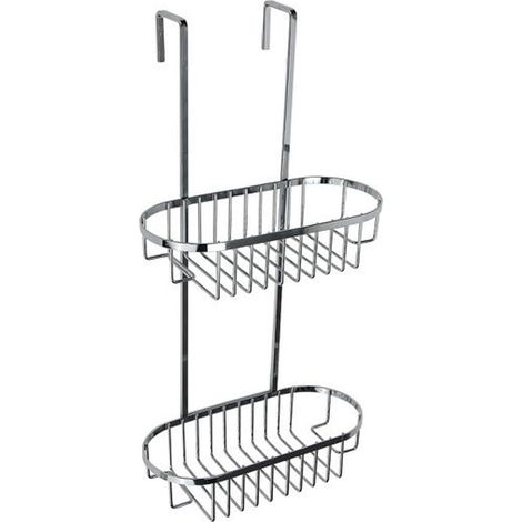 Trade Shop - Badezimmer-Regal 2-Short-Duschregale in Chrommetall, um 87822 zu hängen -