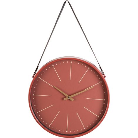 Orologio da parete "Timely" in acciaio a batteria h 40x6x66 cm -Rosso (1/4)