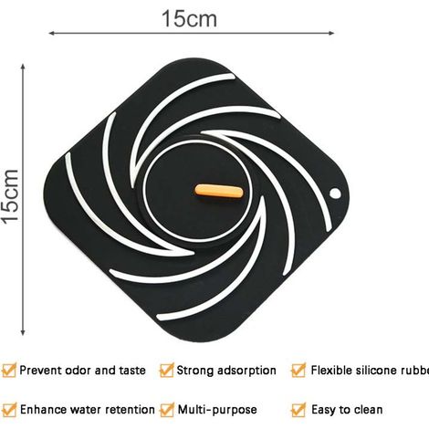 Lot de 2 caches de drain anti-odeur en silicone pour salle de bain et cuisine (1/5)