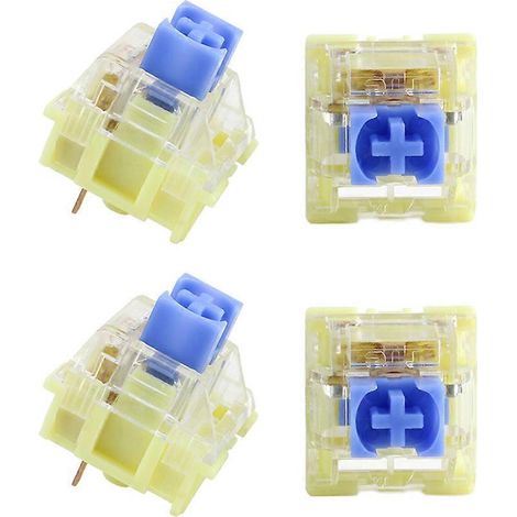 Lot de 4 interrupteurs TTC 3 broches pour clavier mécanique. interrupteurs linéaires 37 g. durée de vie de 100 m. coloris or et bleu. compatibles avec les éclairages SMD RGB Ax. (1/5)