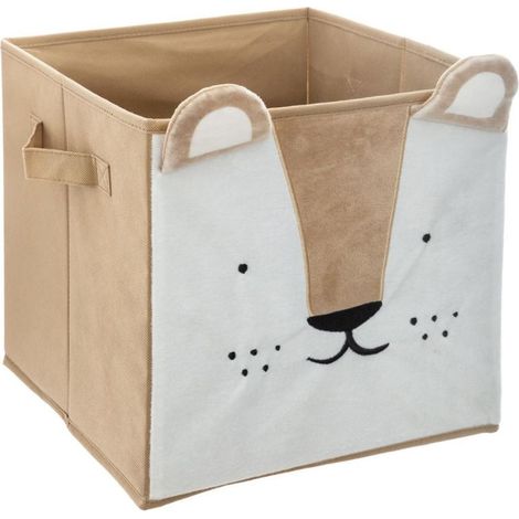 Boîte de Rangement Pliable Lion 29x29cm Jaune