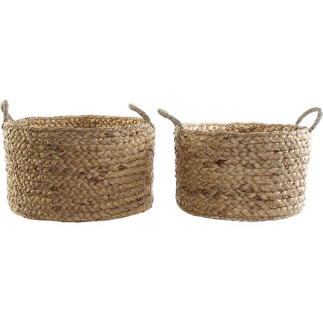 Panier de rangement naturel en roseau fait main couleur marron - marron naturel tressé (1/3)