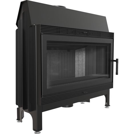 Kamineinsatz aus Stahl KRATKI BLANKA 16 kW Ø 200 Schwarze Thermotec-Auskleidung (1/5)