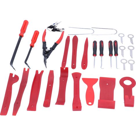 Kit 38 Pièces Outils Démontage Tableau de Bord Autoradio Garniture Plastique Fixations Panneau pour Voiture Bateau Meuble Avion (1/5)