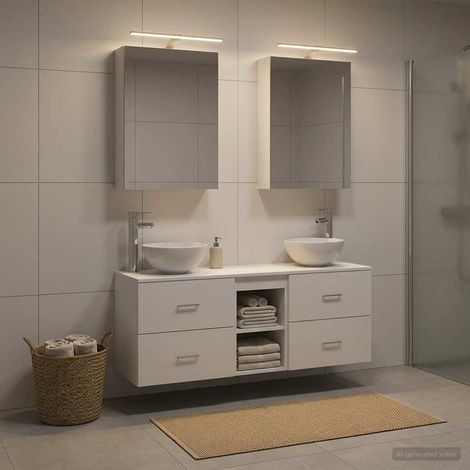 vidaXL Bathroom Cabinet Set 5 pcs White Engineered Wood (1/5)