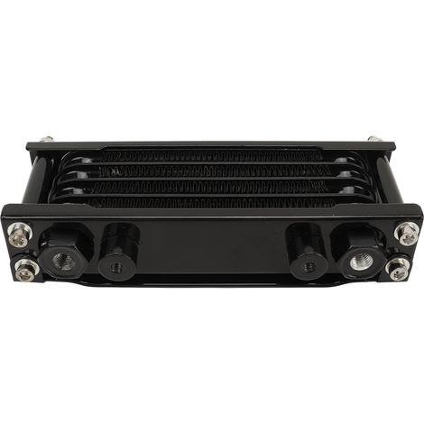 17-teiliger 4-reihiger Aluminium-Motorradölkühler-Satz, Motorkühlungssatz kompatibel mit Monkey 125cc-140cc, schwarz (1/5)