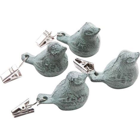 YZMRBDQC Set mit 4 windfesten, vogelförmigen Anhängern aus Gusseisen – Gewichte für Tischdecken, Picknicks und Servietten, windbeständig (1/4)