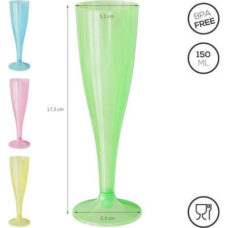 Flûte À Vin - 150 Ml - 5 1 X 17 3 Cm - Transparente Incassable Sans Bpa - Lot De 30 (1/5)